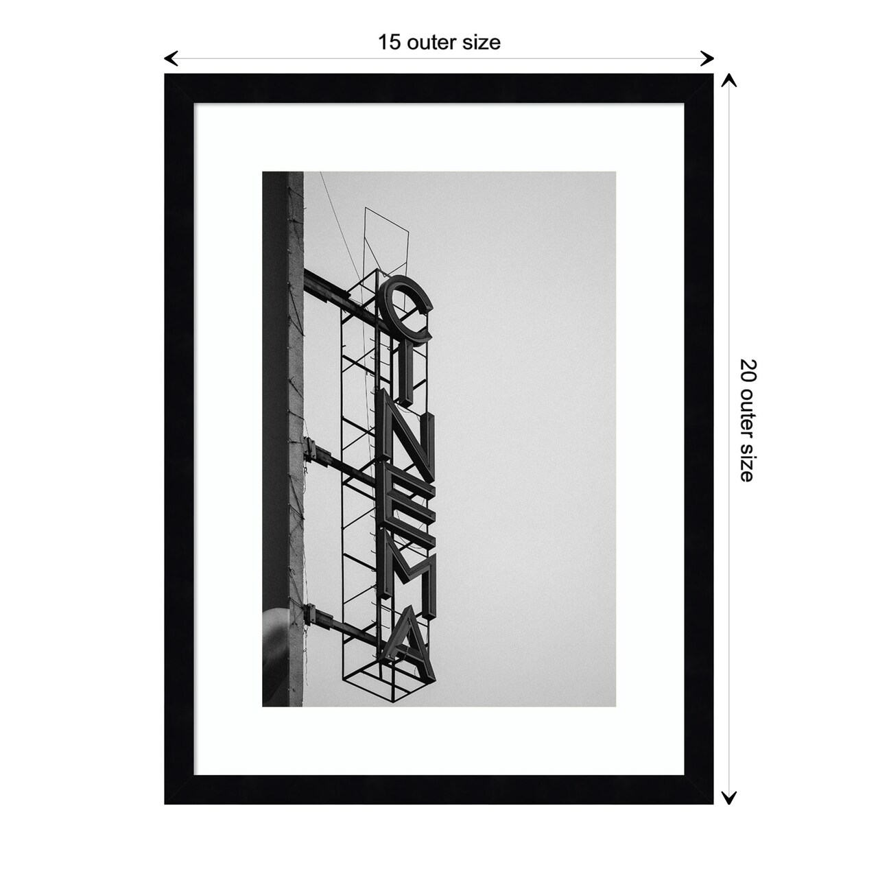 Cinema Marquee Sign by Design Fabrikken Wood Framed Wall Art Print